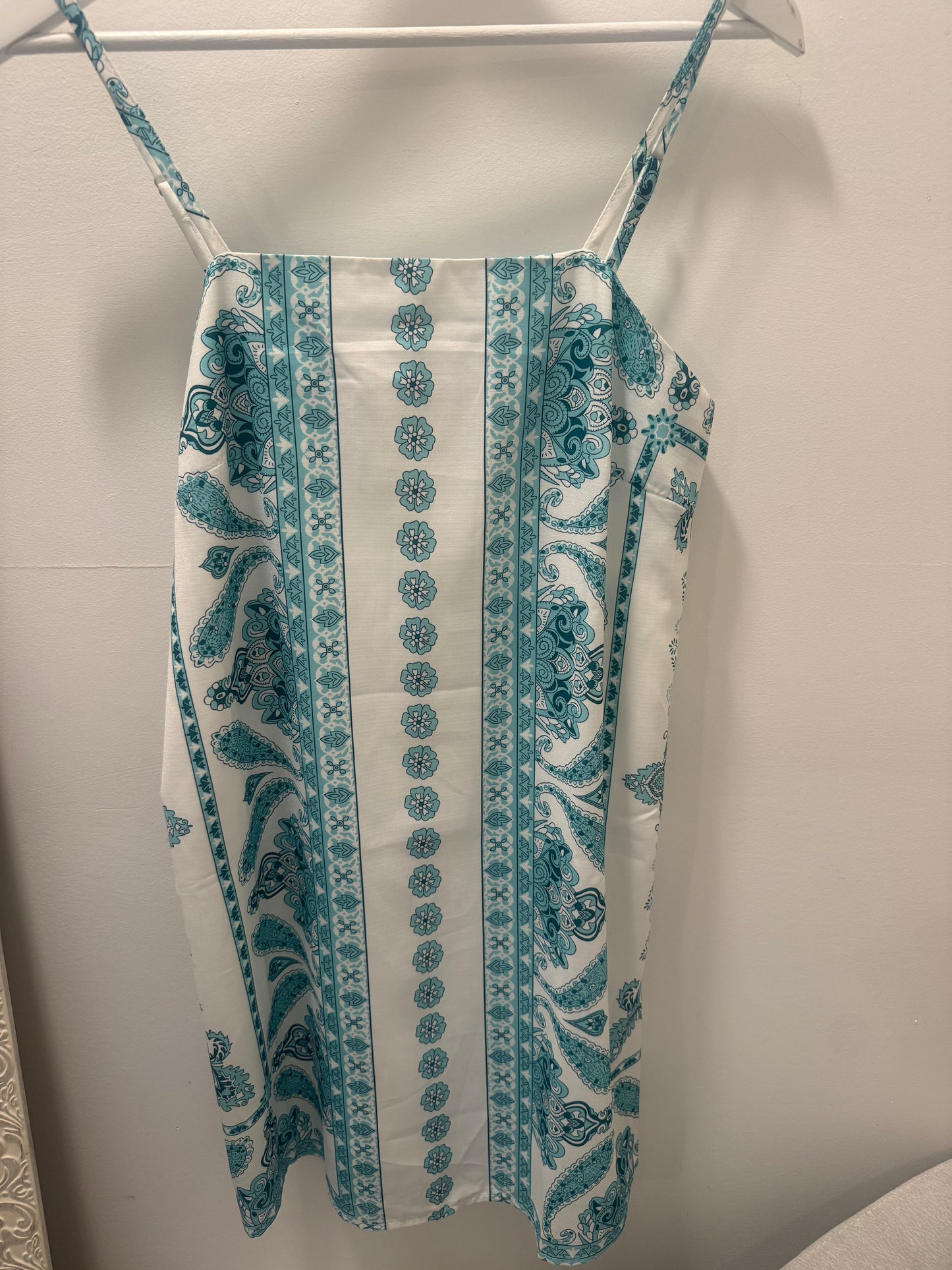 Paisley Print Strap Mini Dress