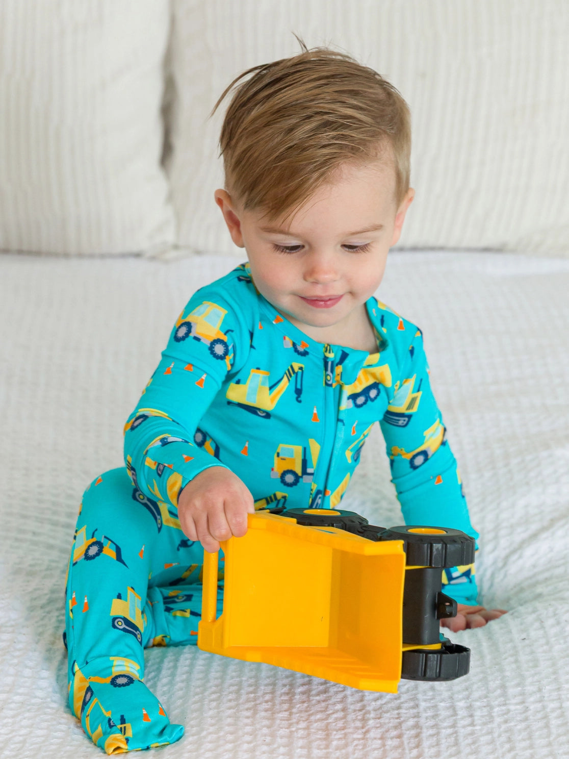 Bamboo Under Construction Convertible One Piece Footie Pajama