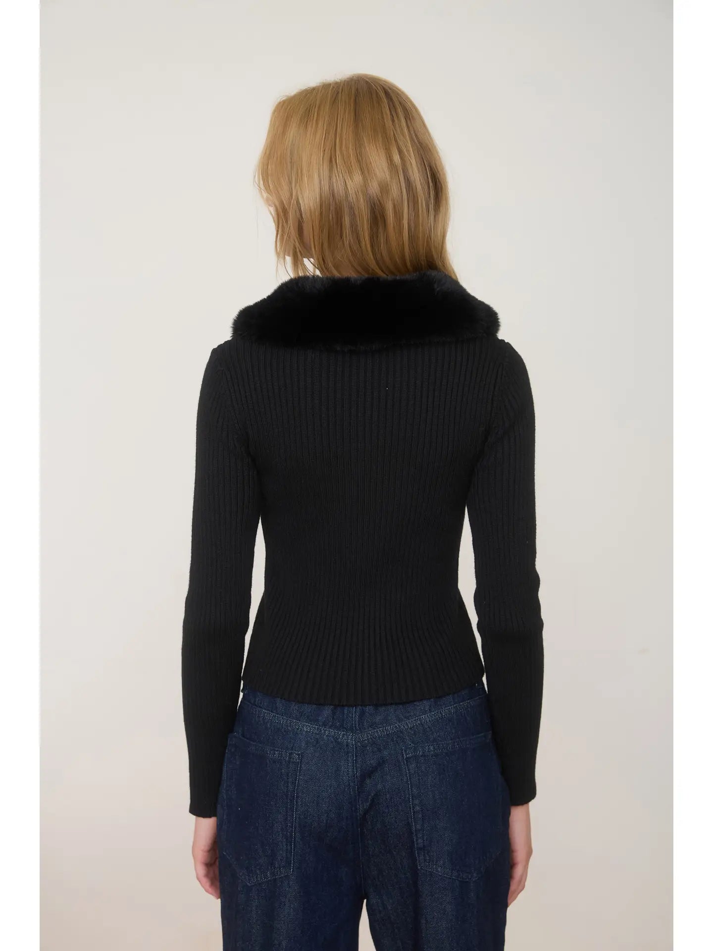 Skylar Faux Fur Collar Sweater