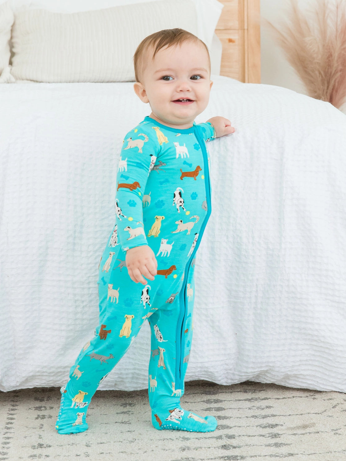 Boys Bamboo Puppy Playtime Footed One Piece Pajama