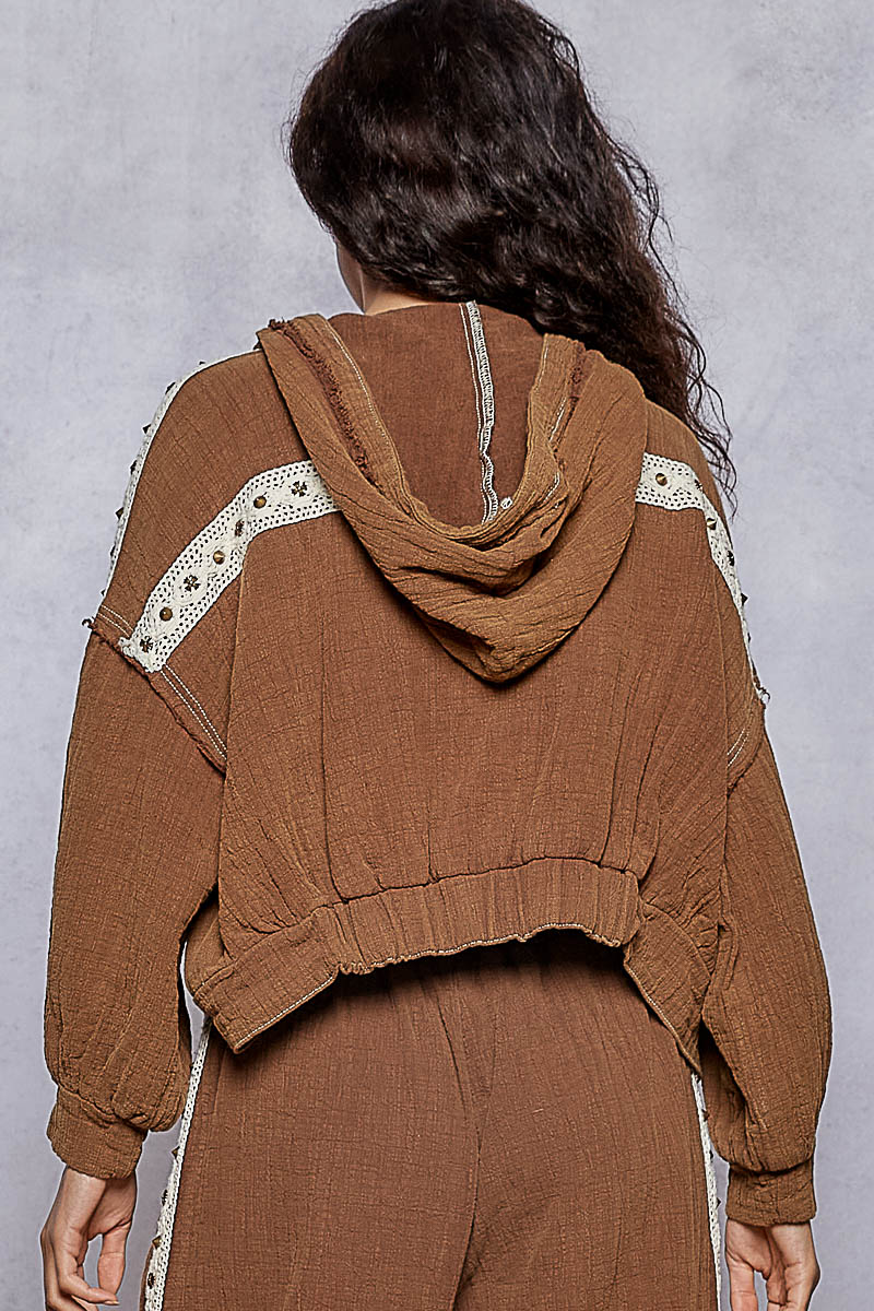 Vintage Hoodie Jacket - Chocolate