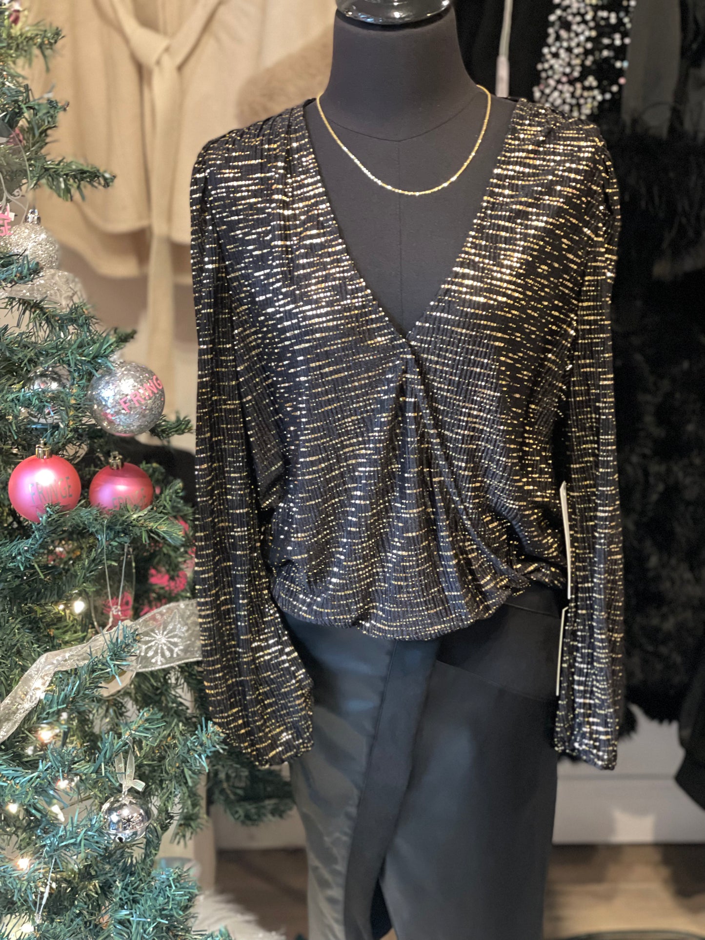Roselie Pleated Sparkle Top