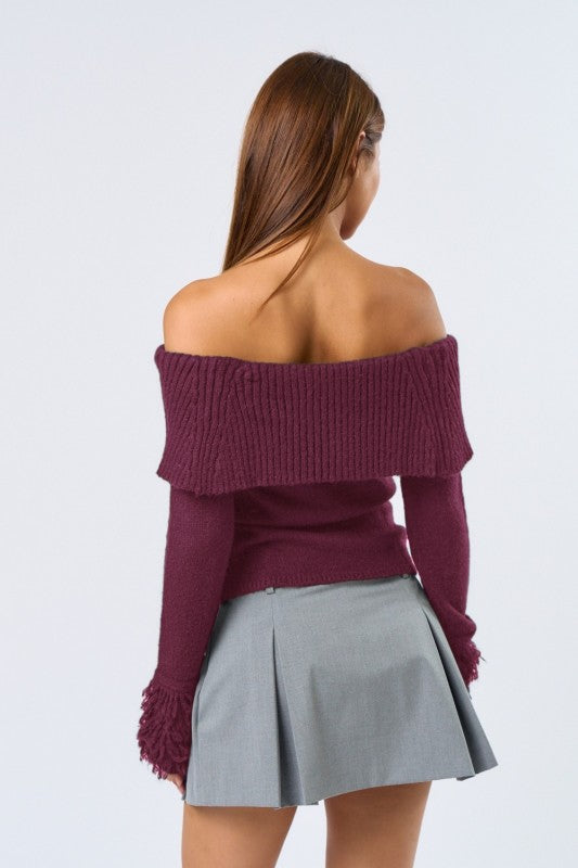Furry Sleeve Sweater