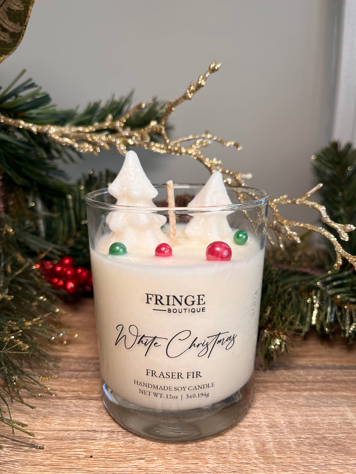 White Christmas Candle