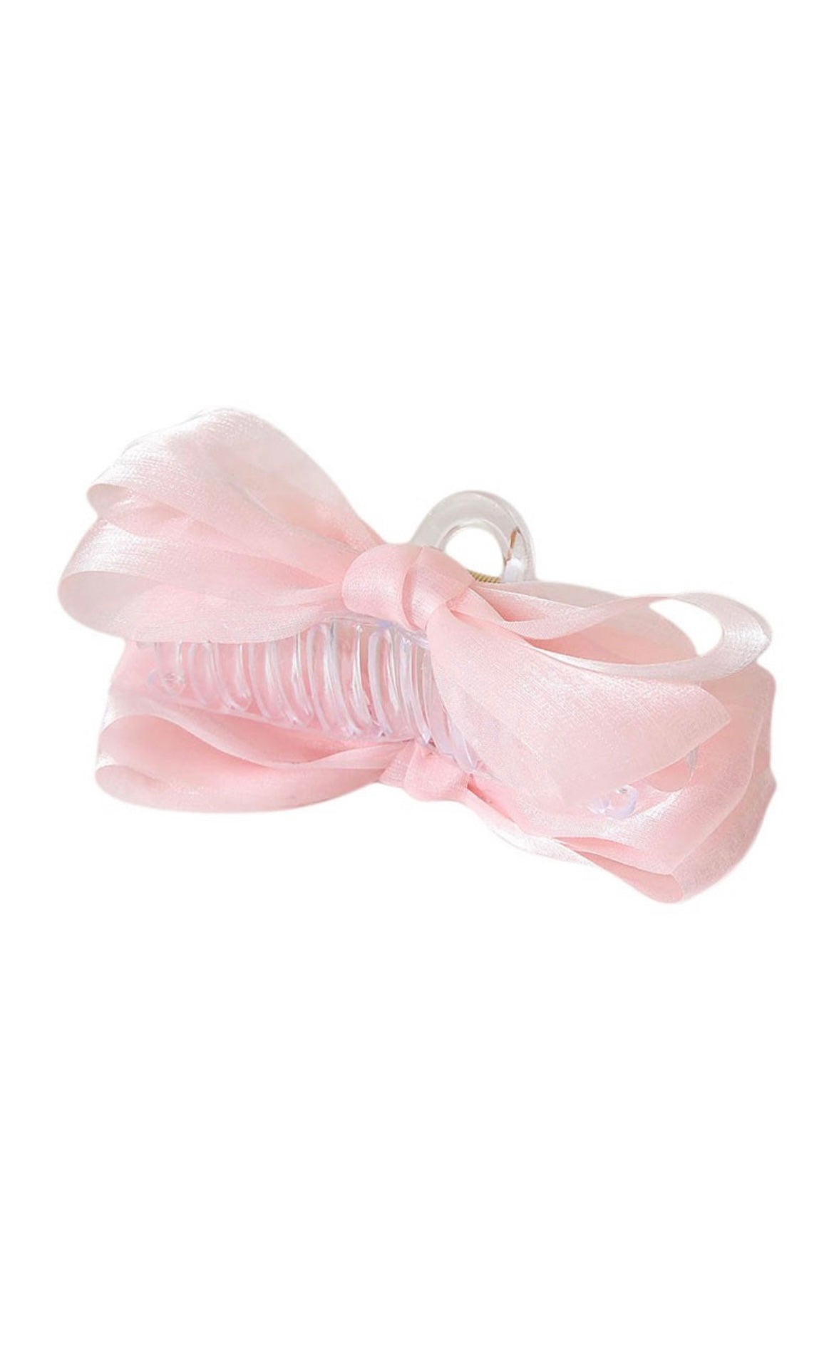 Chiffon Ribbon Hair Claw - Pink