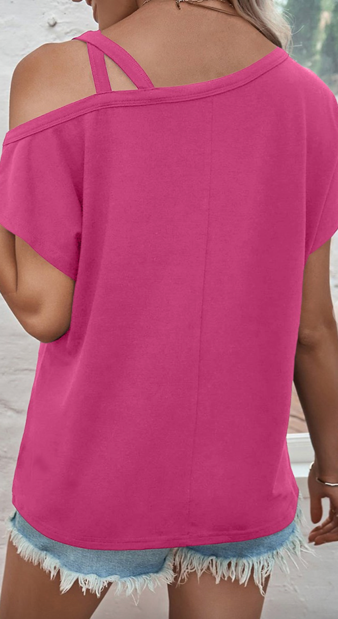 Asymmetric Criss Cross Pink