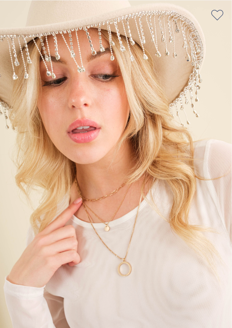 Rhinestone Fringe Cowboy Hat