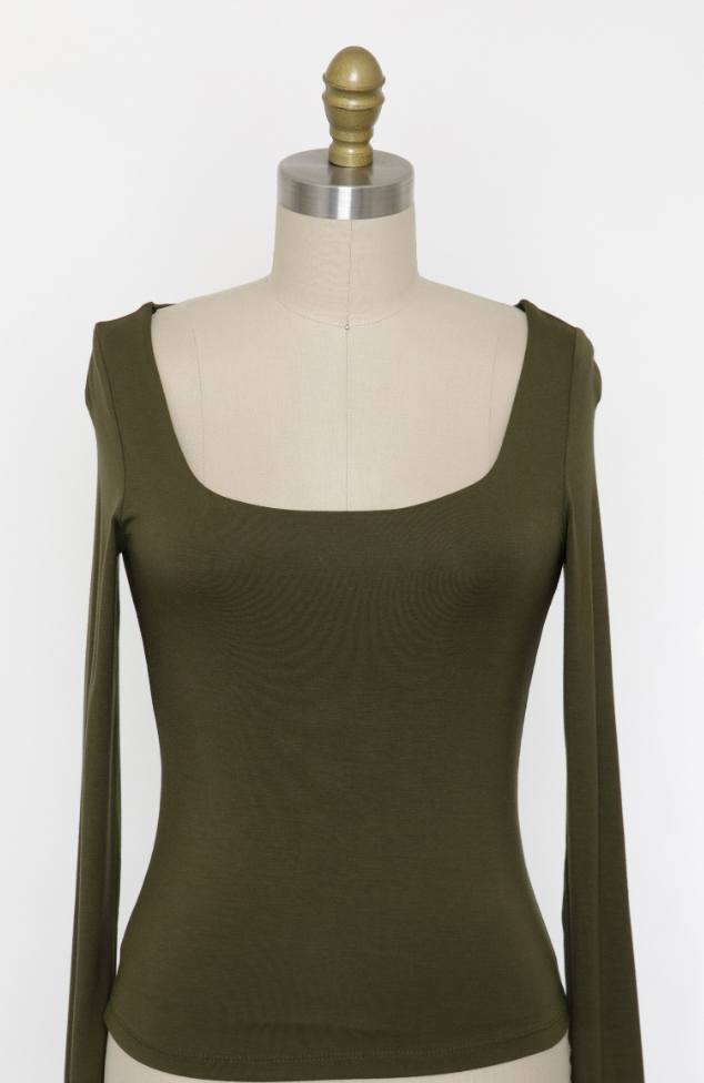Olive Knit Top