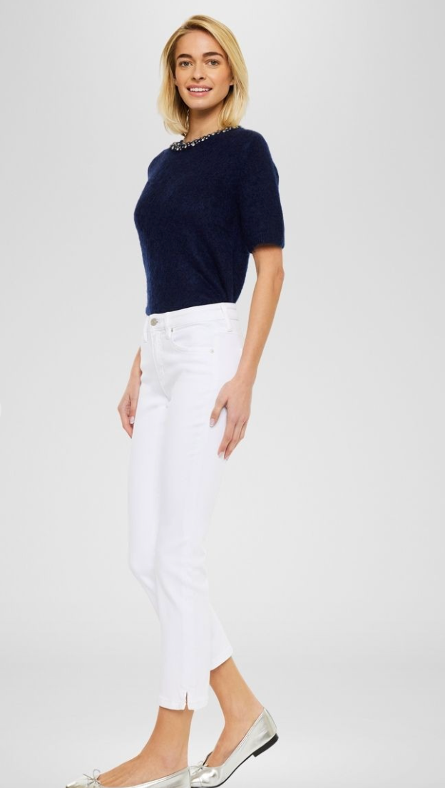 High Rise Flare Kick Jeans - White