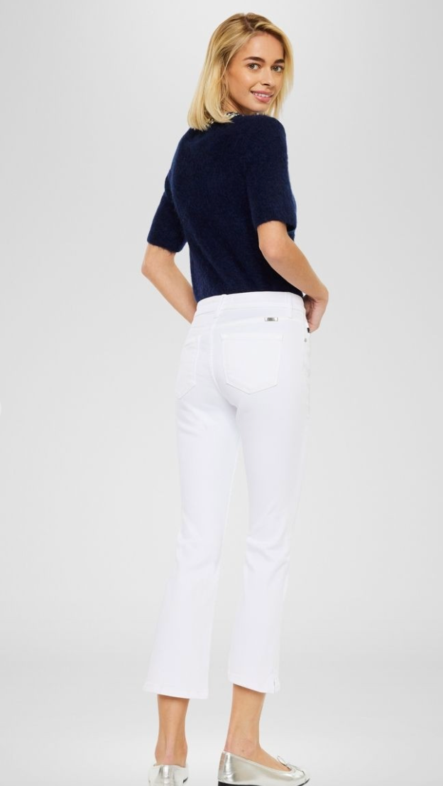 High Rise Flare Kick Jeans - White