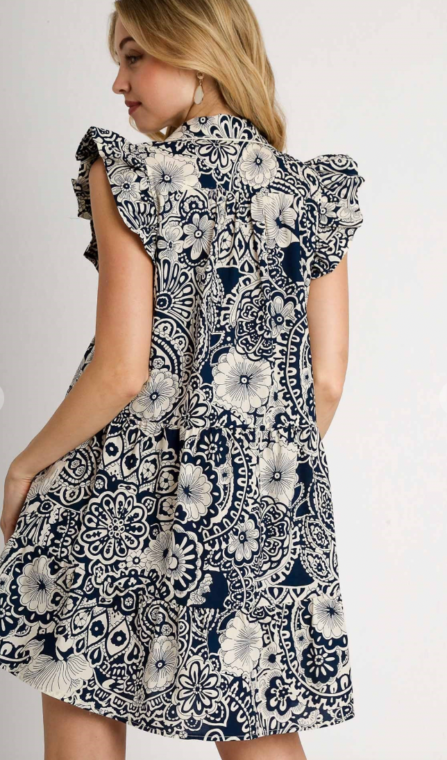 V-Neck Babydoll Dress