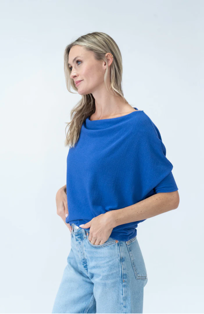 The Short Sleeve Anywhere Top - Berry Blue