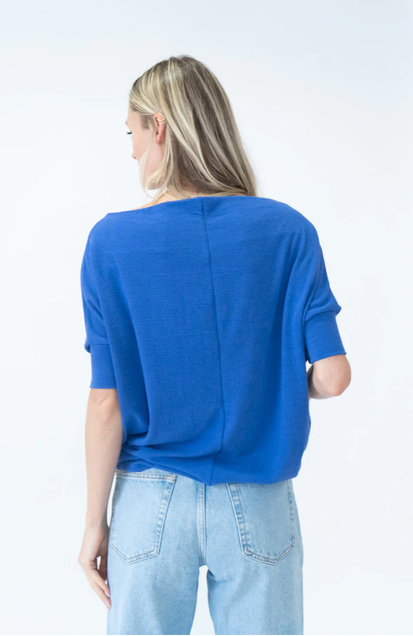 The Short Sleeve Anywhere Top - Berry Blue