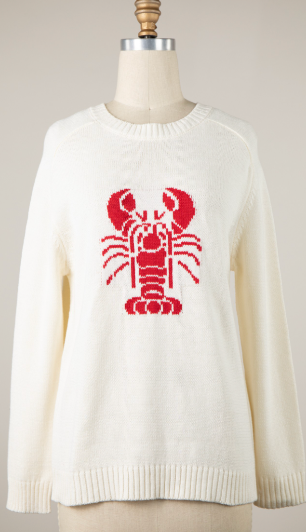 Lobster Beach Sweater - White