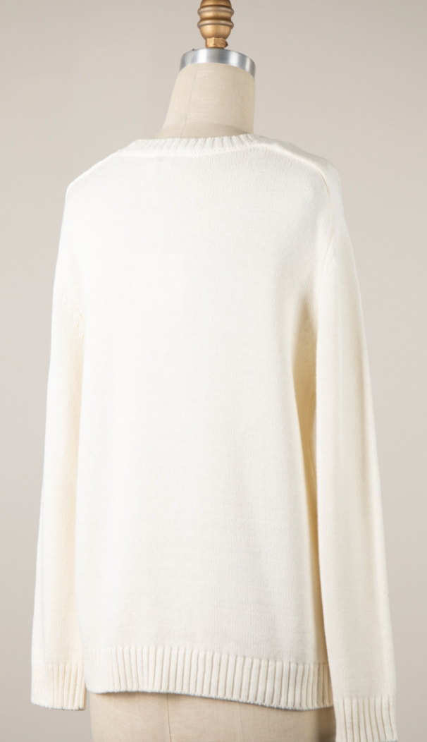 Lobster Beach Sweater - White