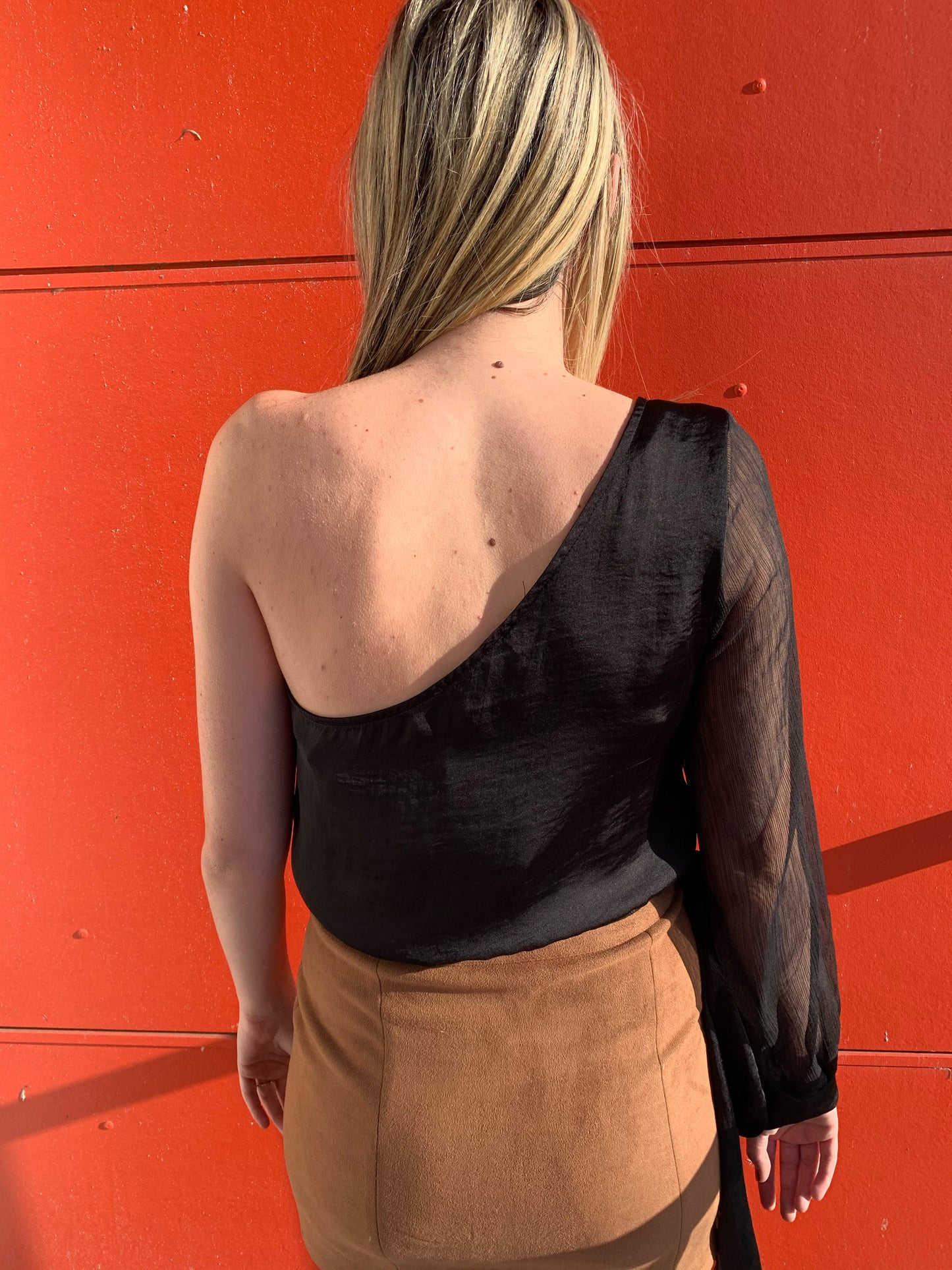 One Shoulder Tie Crop Top