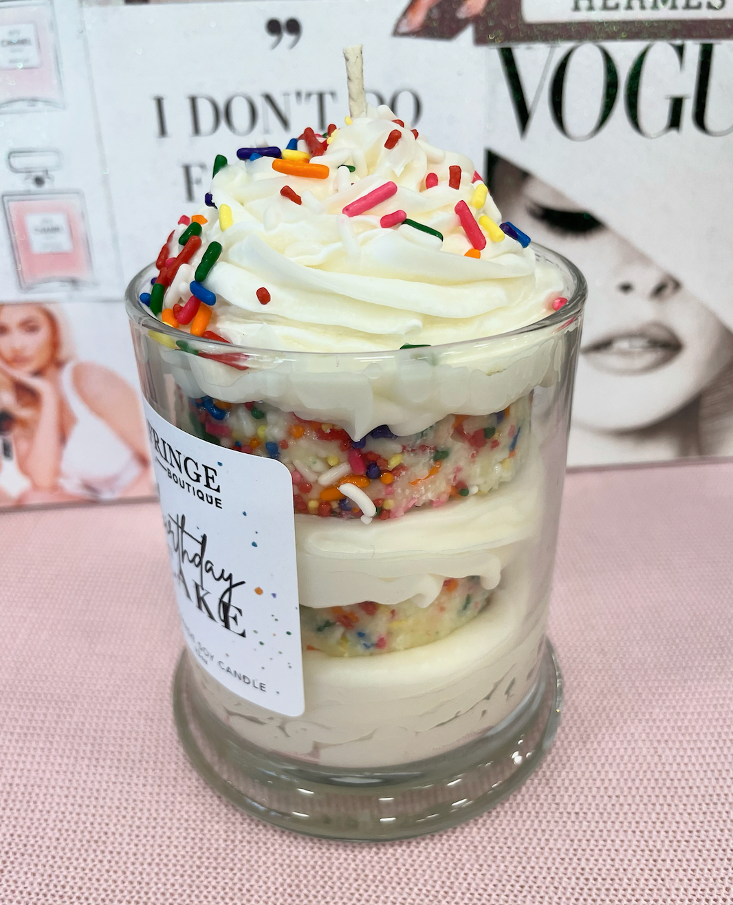 Birthday Cake w/ Frosting Candle