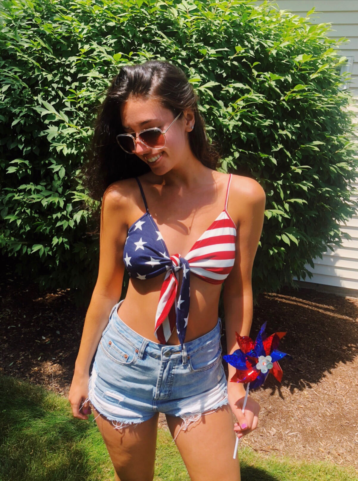 4th of July Tie Crop Top
