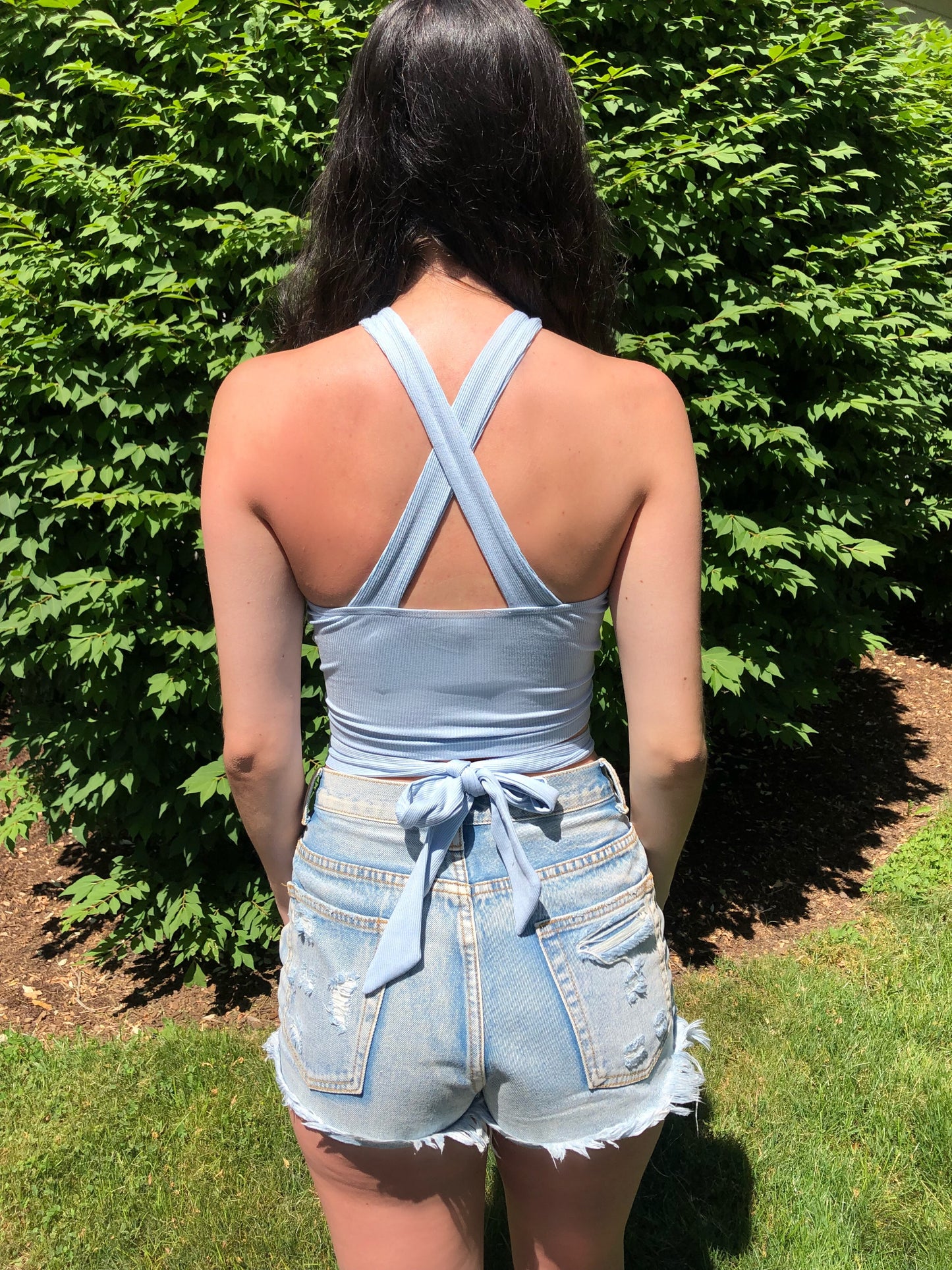 Ribbed Halter Tie Top
