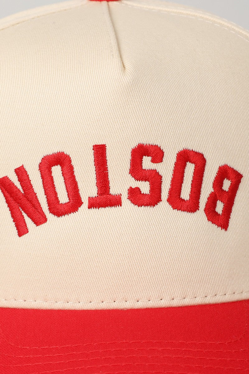 Boston Upside Down Two-tone Trucker Baseball Cap
