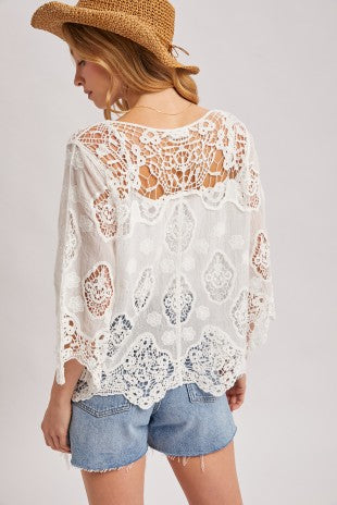 Boho Sheer Crochet Top