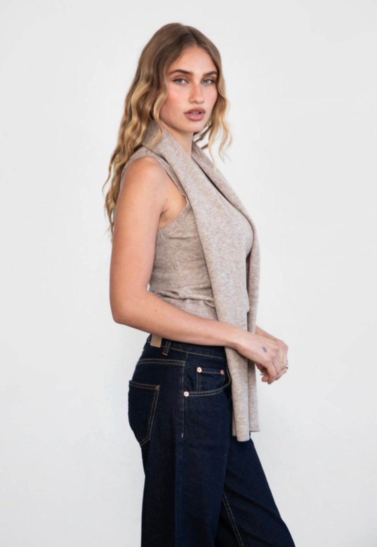 Brigette Knit Sweater with Scarf