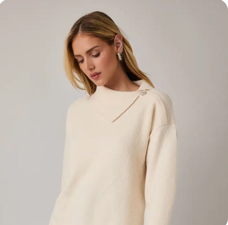 Andrea Cape Mock Sweater
