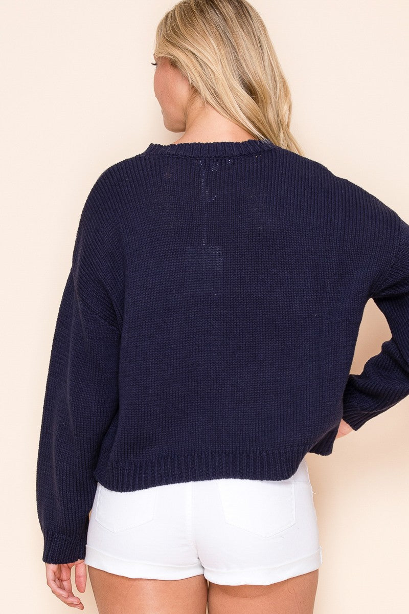 Lobster Beach Sweater - Navy