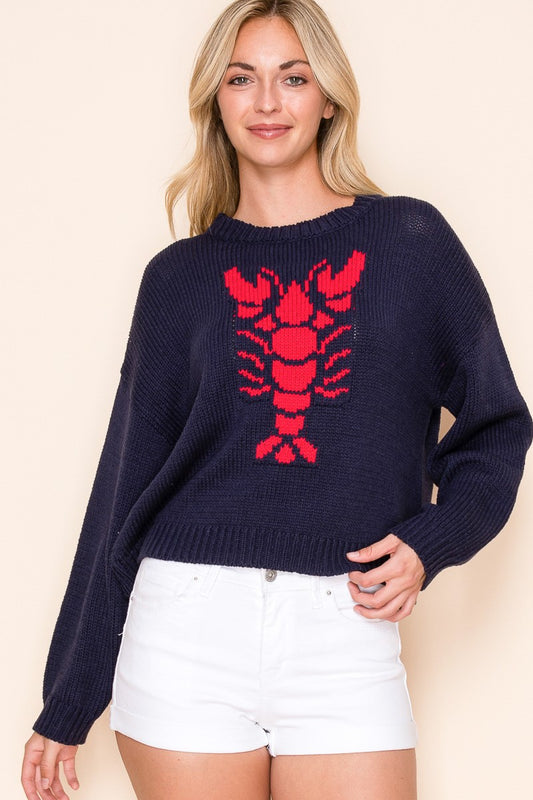 Lobster Beach Sweater - Navy