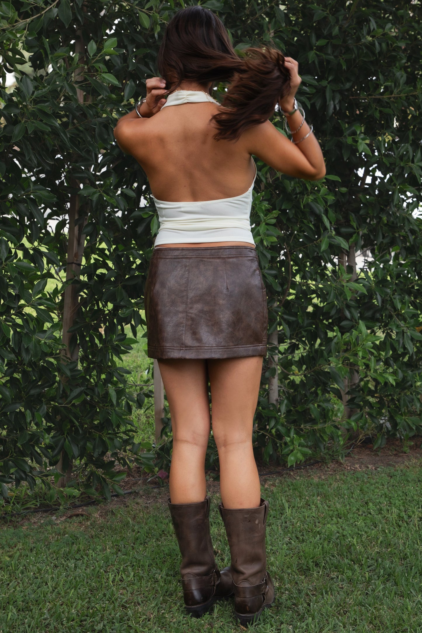 Dayna Leather Mini Skirt