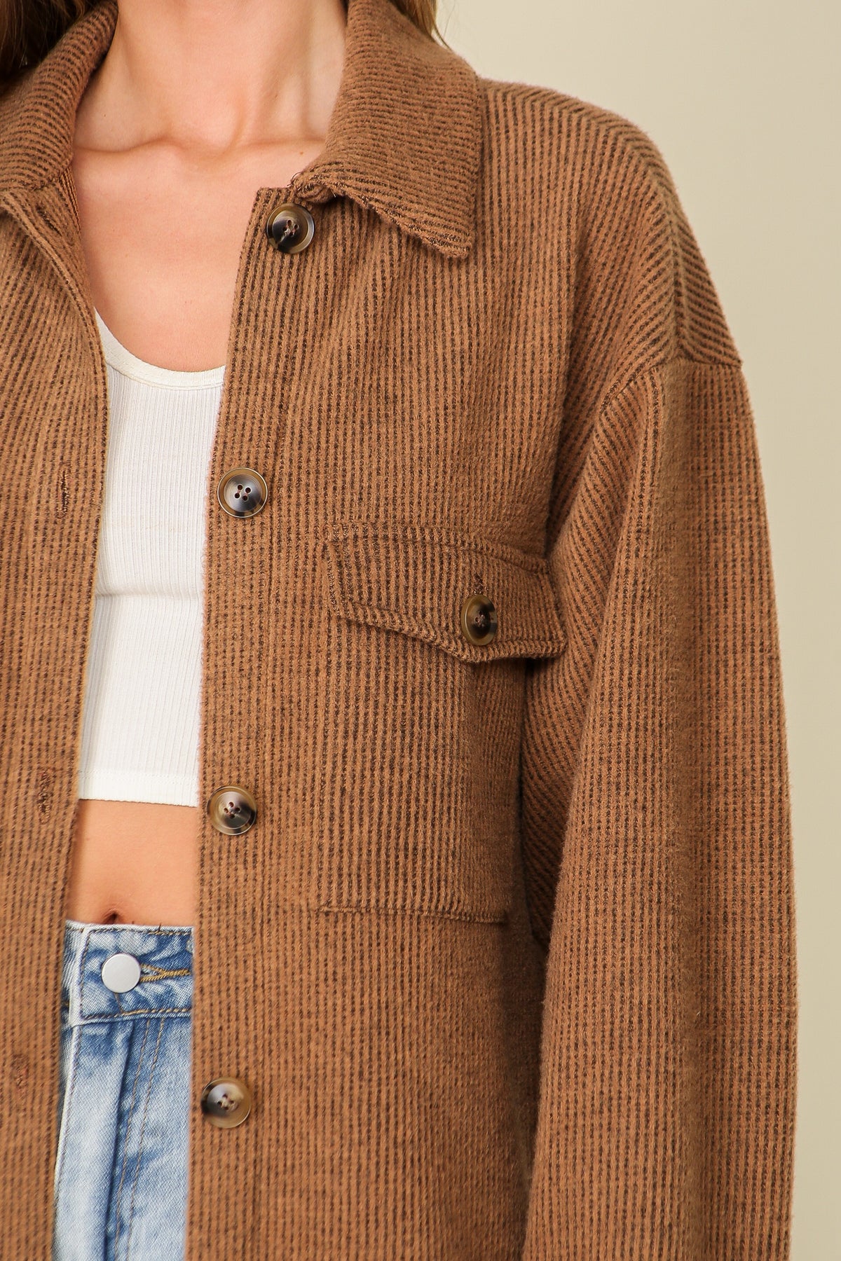 Parker Cozy Brushed Waffle Oversized Shacket