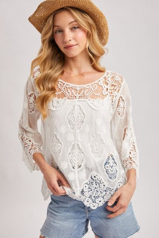 Boho Sheer Crochet Top