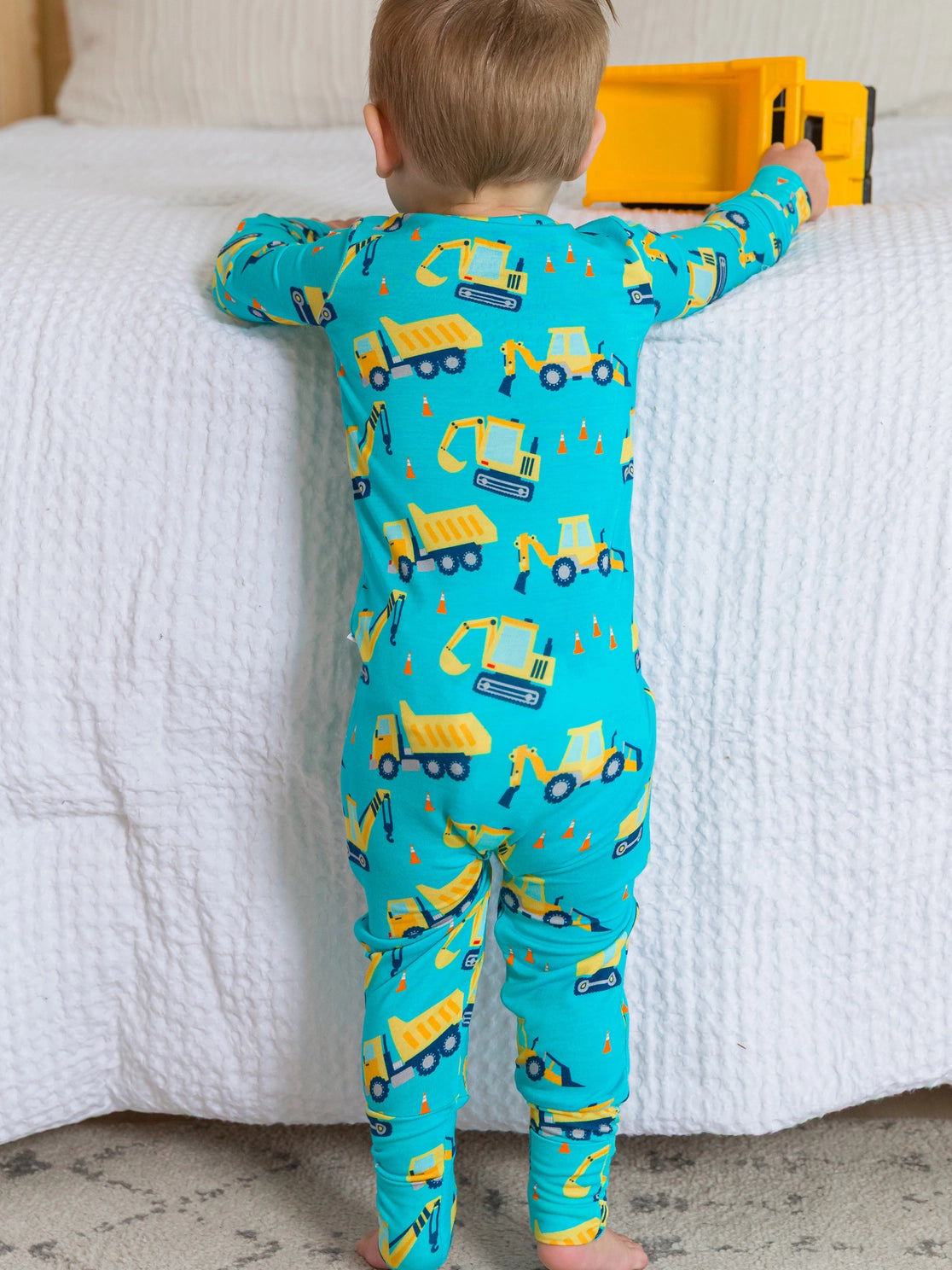 Bamboo Under Construction Convertible One Piece Footie Pajama