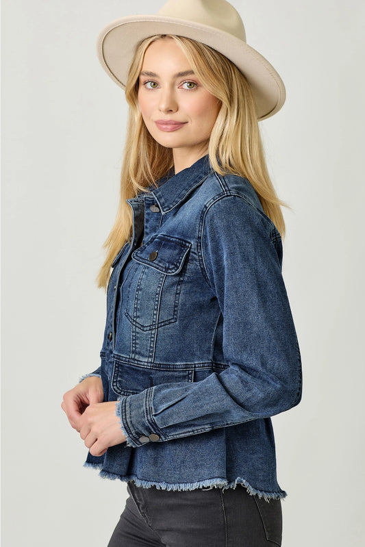 Fall Vibes Jacket - Dark Denim