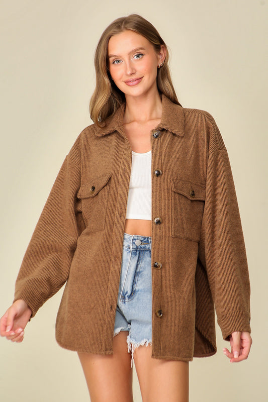 Parker Cozy Brushed Waffle Oversized Shacket