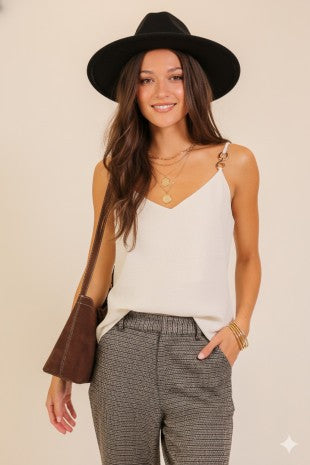 Jess Gold Trim Top