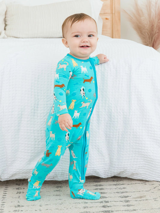 Boys Bamboo Puppy Playtime Footed One Piece Pajama