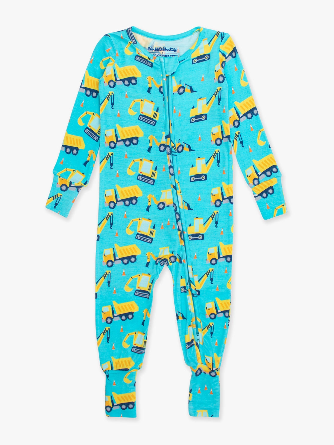 Bamboo Under Construction Convertible One Piece Footie Pajama