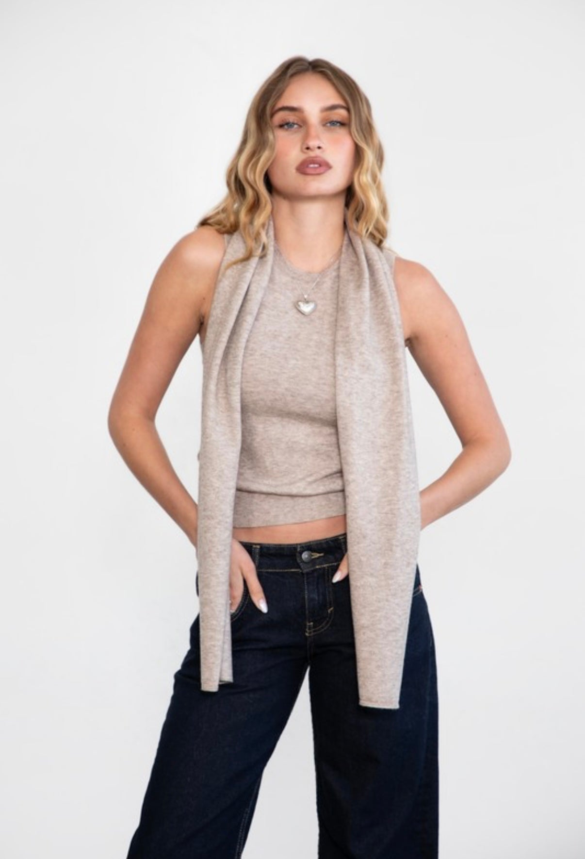 Brigette Knit Sweater with Scarf
