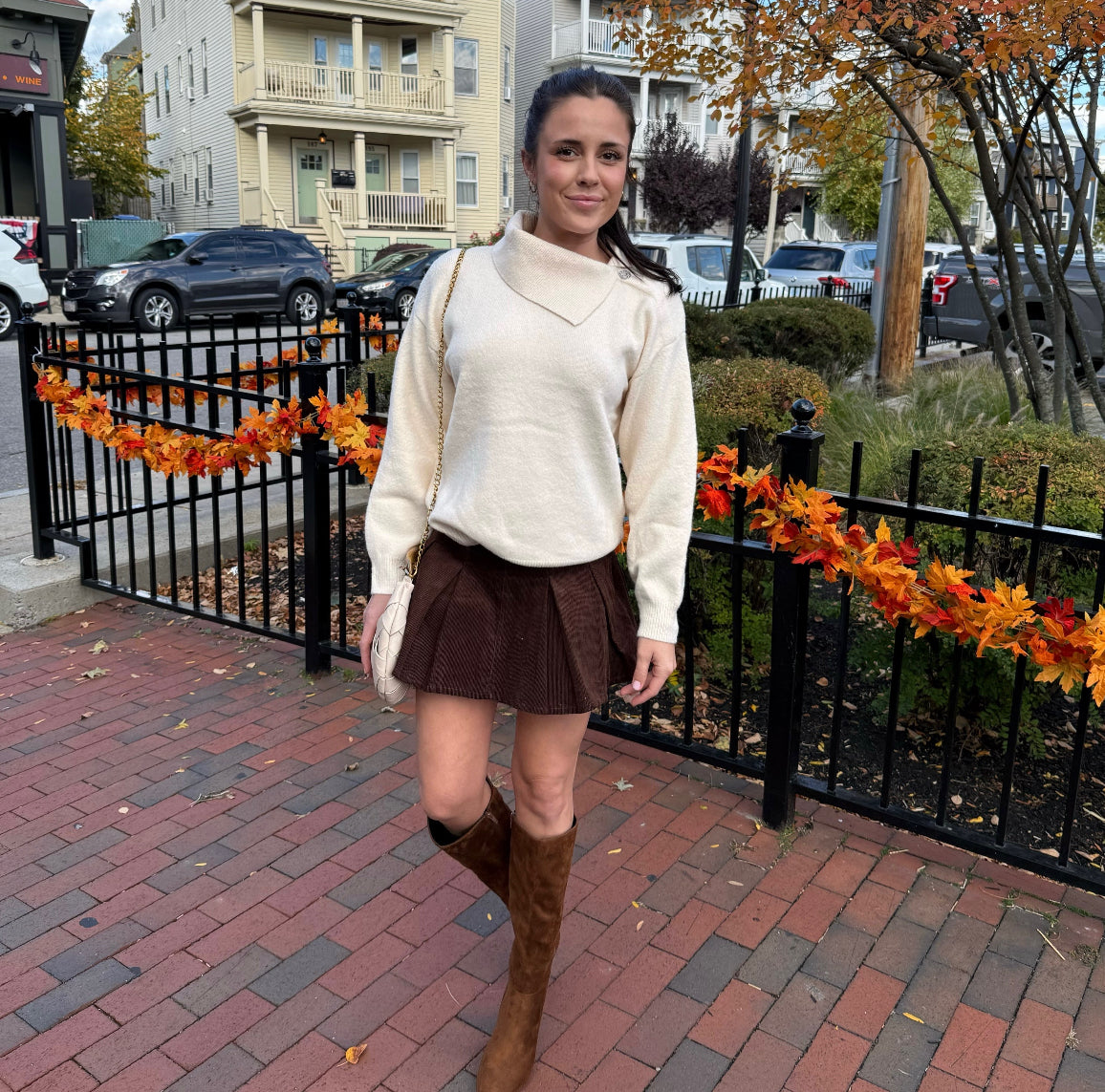 Andrea Cape Mock Sweater