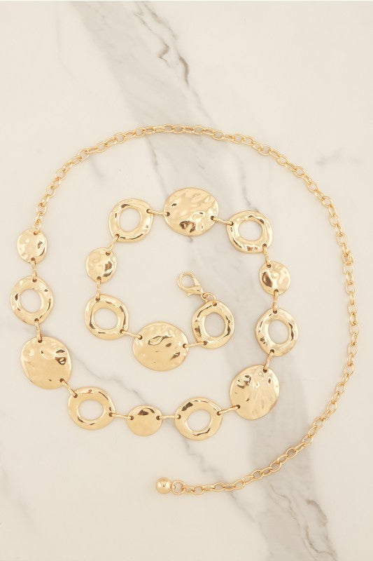Artisan Hammered Disc Chain Belt