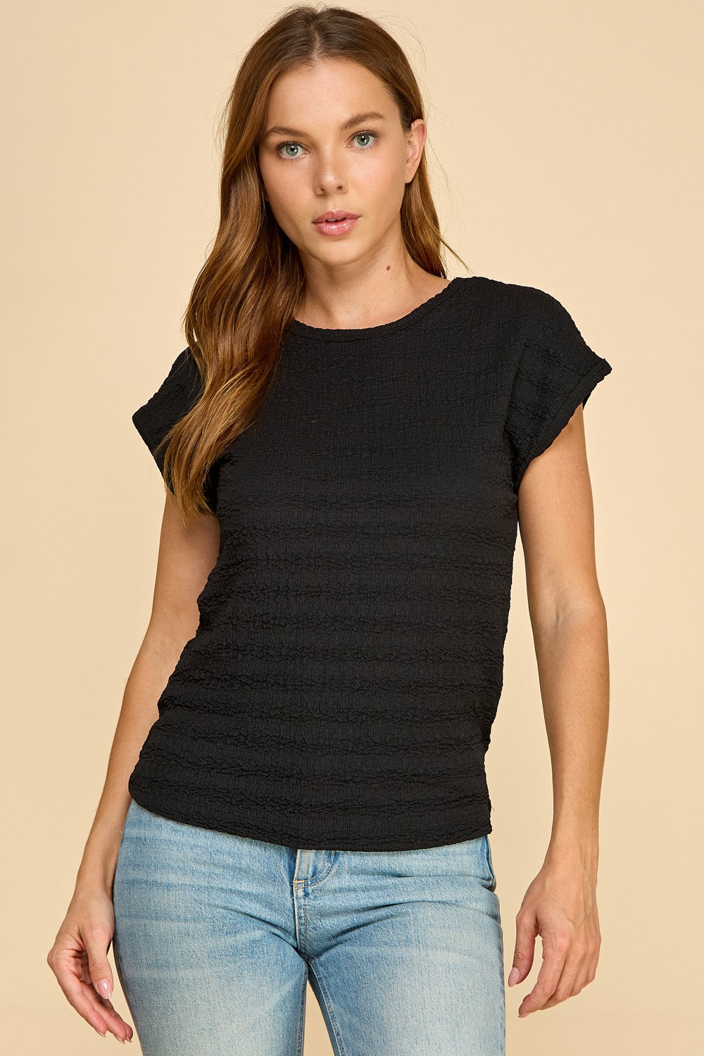 Tess Textured Cap Sleeve