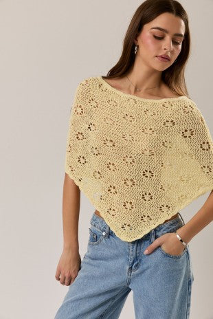 Openwork Detail  Poncho
