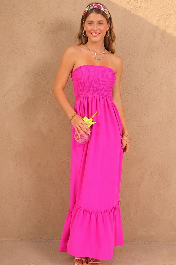Beach Night Dress Hot Pink