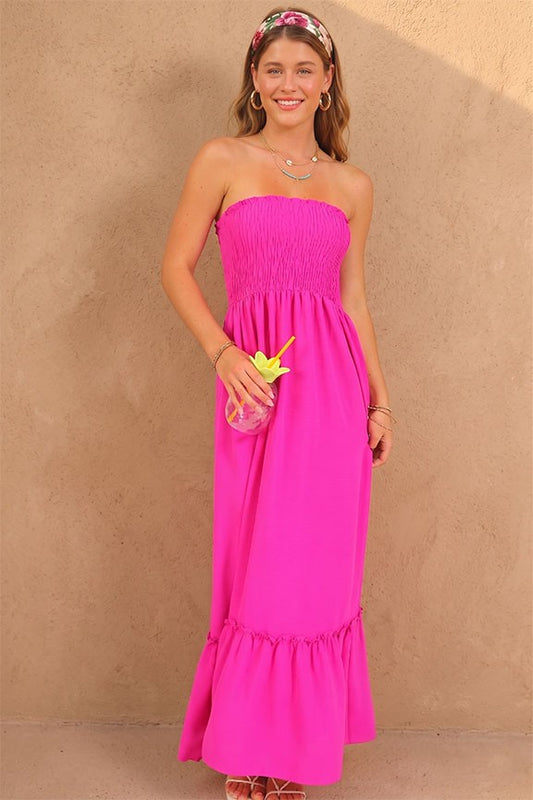Beach Night Dress Hot Pink