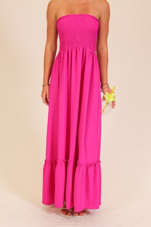Beach Night Dress Hot Pink