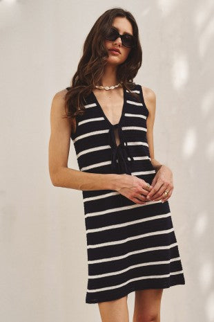 Coastal Stripe Knit Mini Dress
