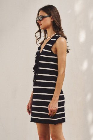 Coastal Stripe Knit Mini Dress