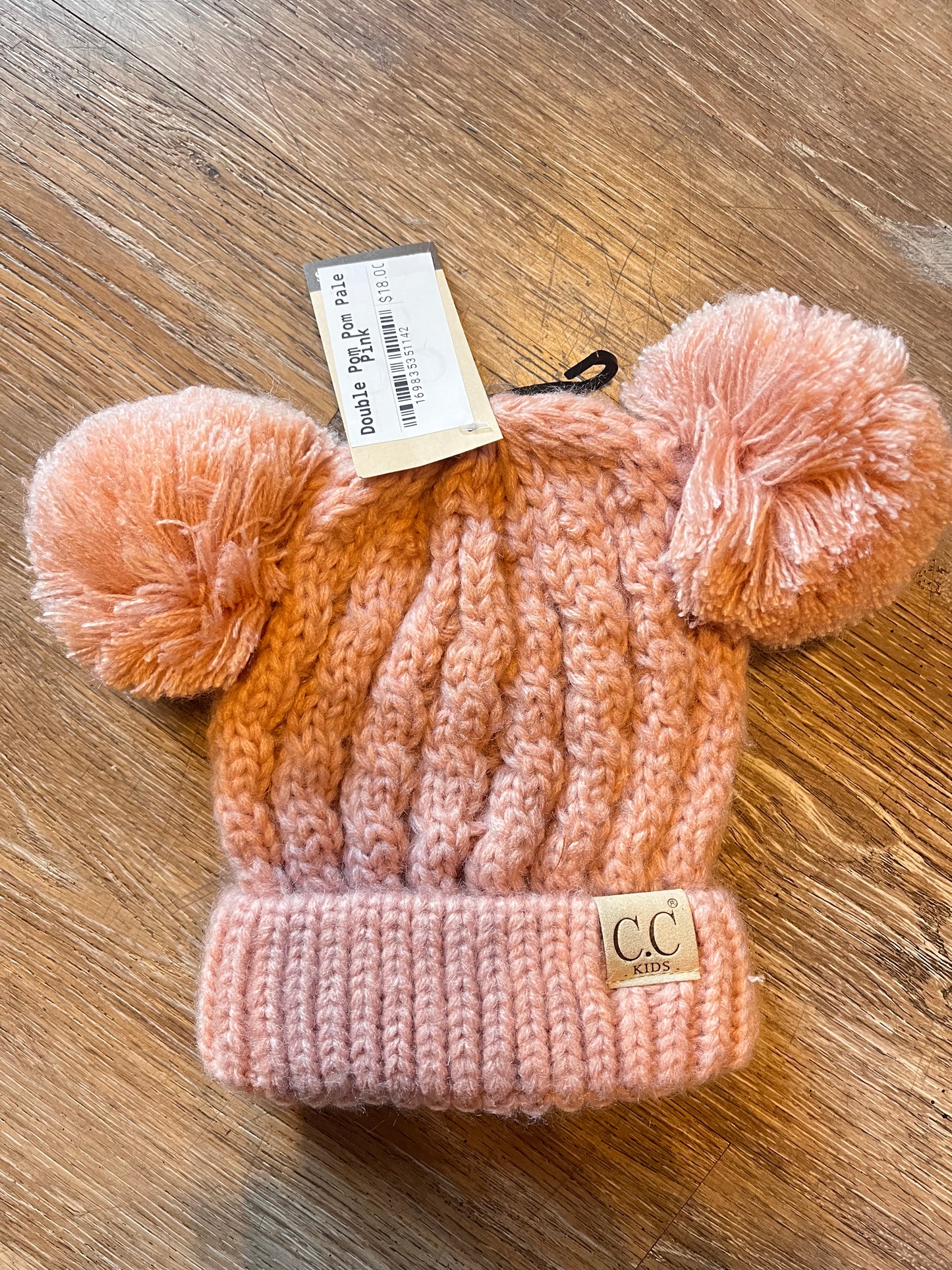 C.C Children Double Pom Pom Beanie - India Pink