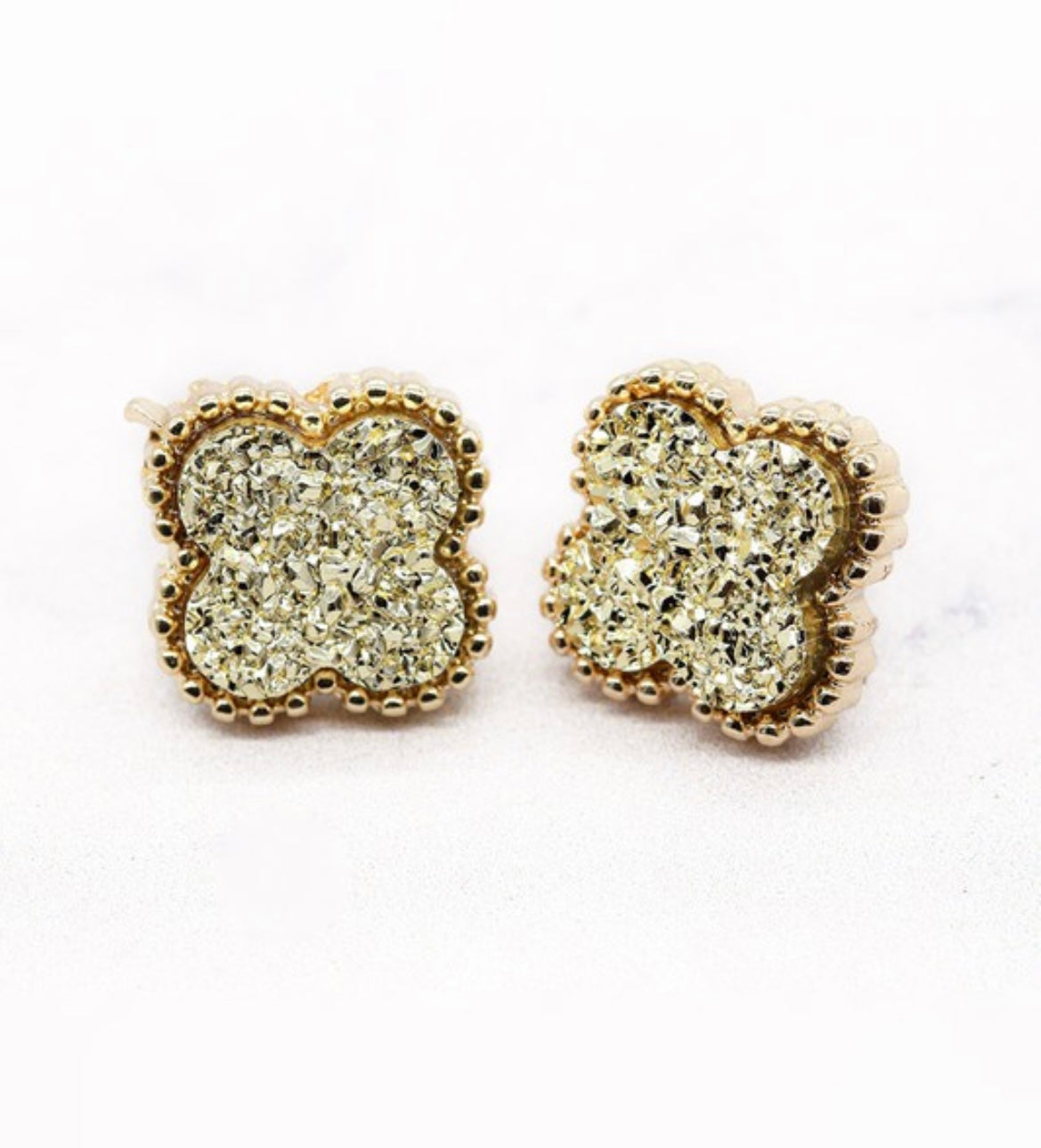 Clover Stud Earrings- Gold